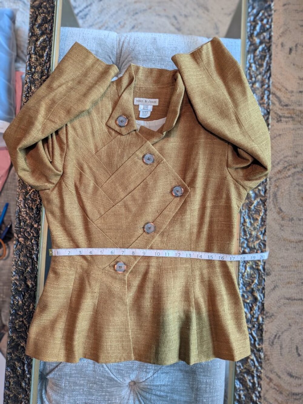 Evan & Dean Asymmetrical Button Blazer & Pleated Wide Leg Suit Set Sz 12 - Picture 5 of 16